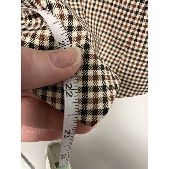 Vintage Style Button Up Vest Medium Light Academia Preppy Equestrian Plaid Boho - Picture 9 of 12